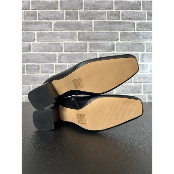 Journee Collection Womens 7M Black Haylinn Block Faux Leather Heeled Ankle Boot - Picture 13 of 14